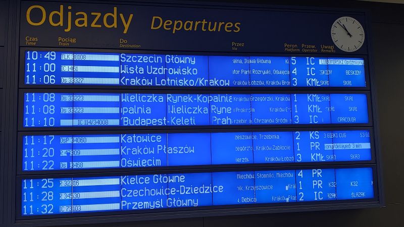 train-schedule at-krakow-station